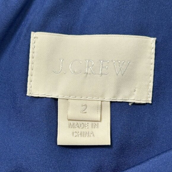 J Crew Kylie Dress Womens Size 2 Royal Blue Silk Chiffon Side Zip Prom Wedding - Picture 8 of 14